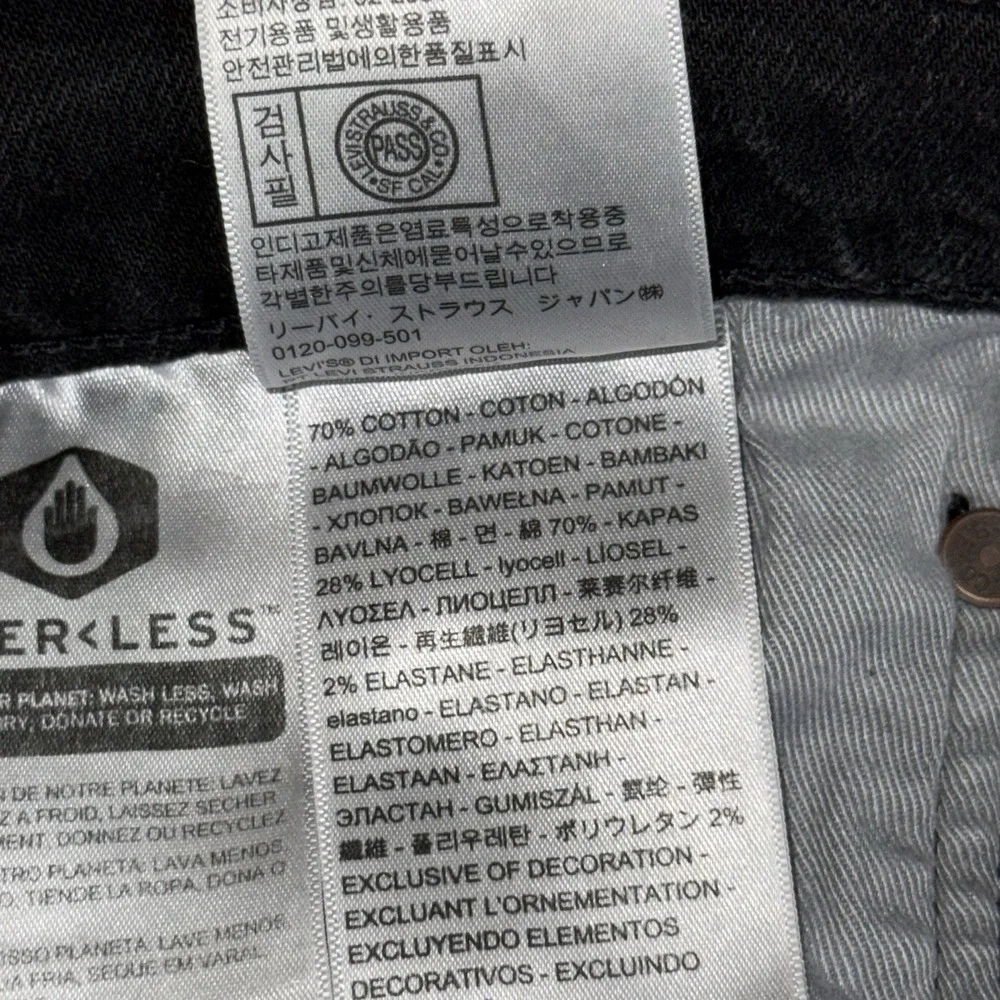 Levis 512 Distressed Jeans Mens Size 32x32 Black Faded Cotton Blend Stretch